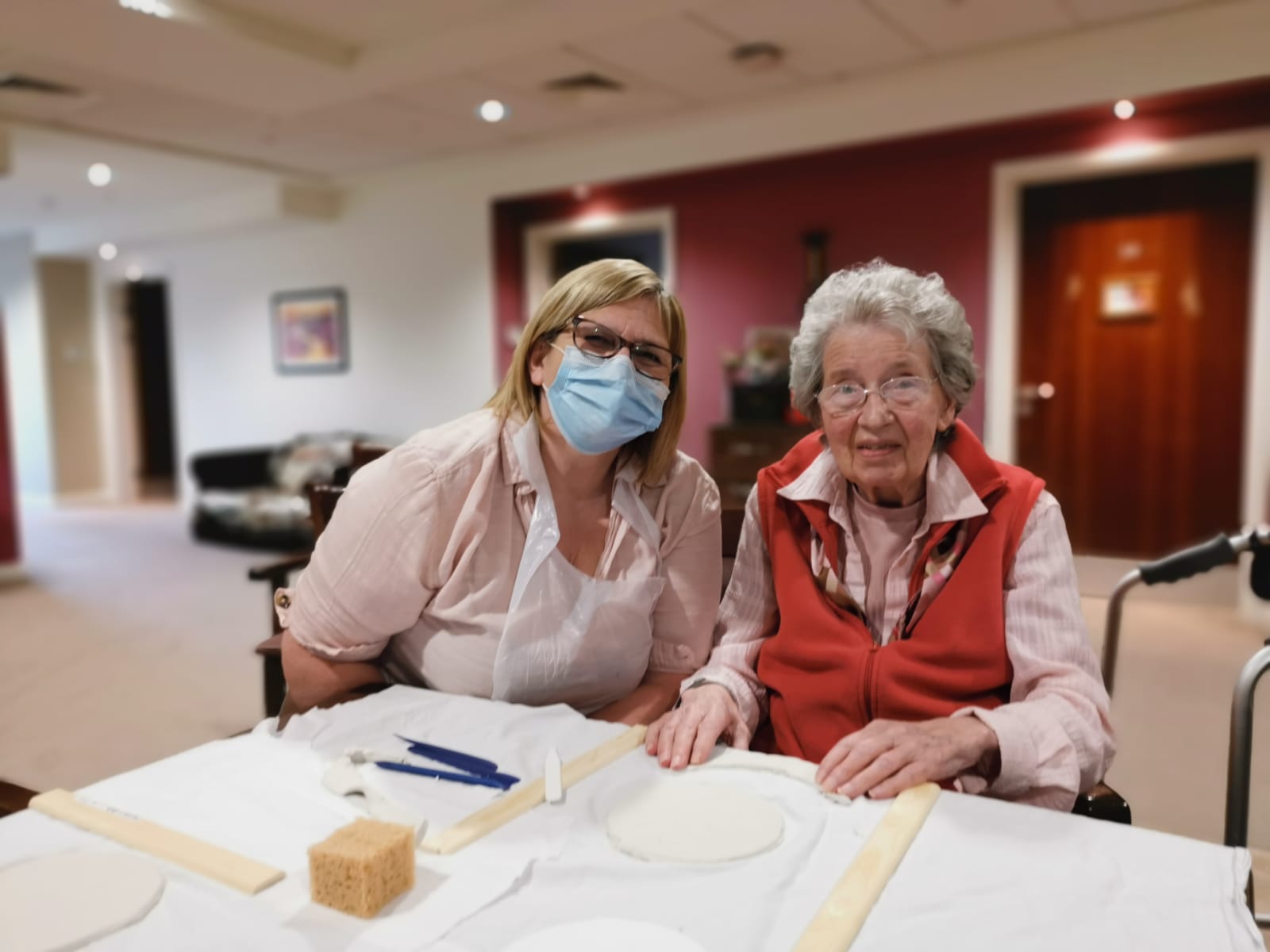 SW Marie O'Brien and resident Janet Frampton