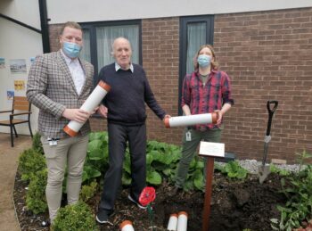 bury the Covid-19 time capsules in the residents' garden